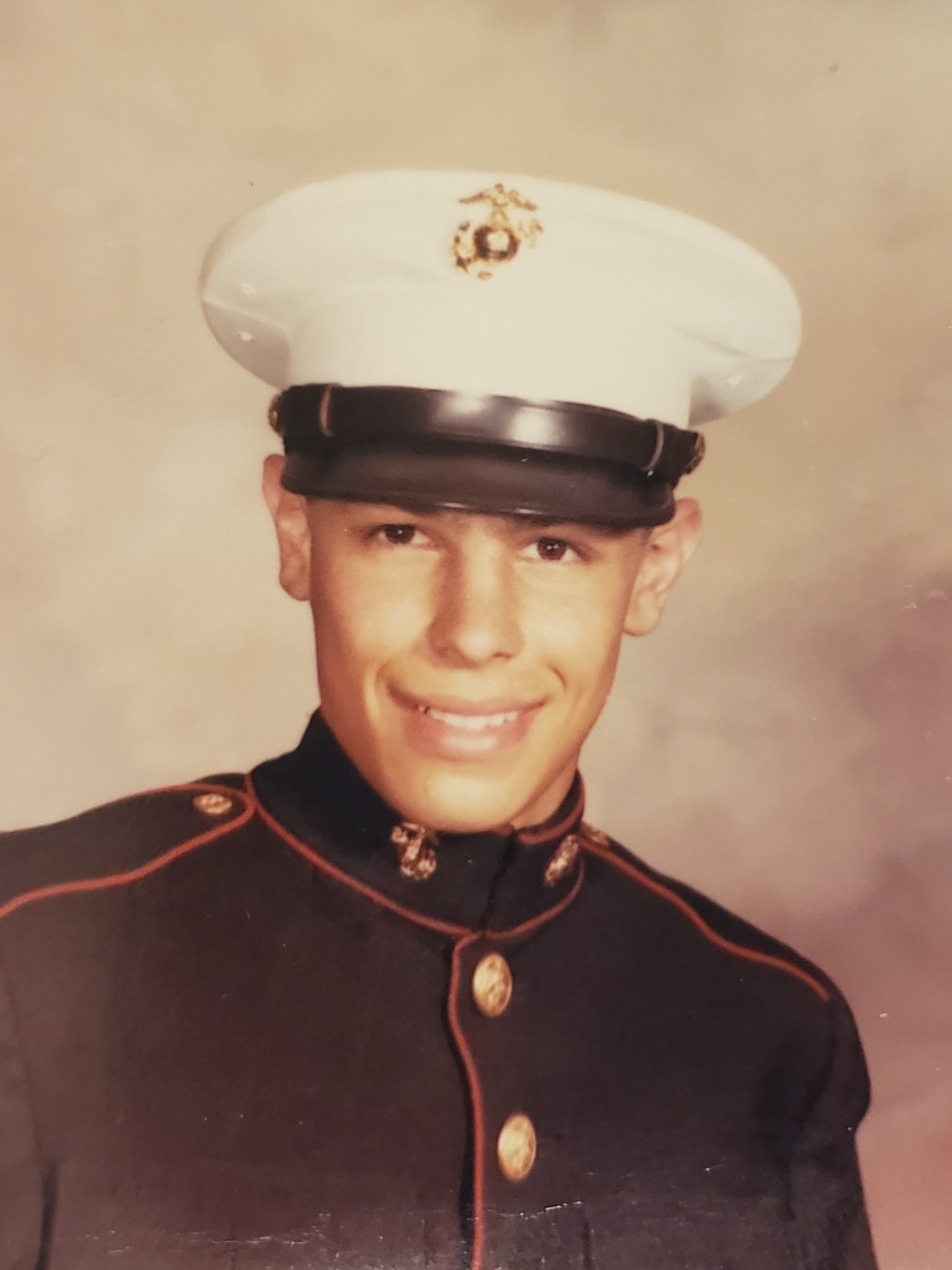 Historical portrait of Richard G. Bazaco wearing Marine Corps dress blues